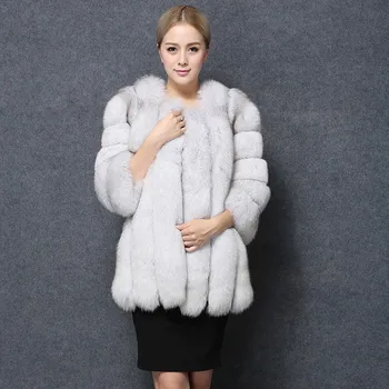 

2020 Fashion Faux Fur Jacket White Fur Coat Winter Coat for Women 110
