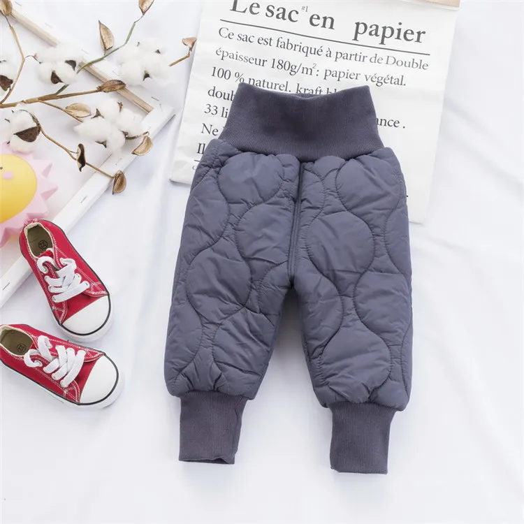 Зимние штаны для маленьких мальчиков и девочек толстые теплые штаны с хлопковой подкладкой водонепроницаемые лыжные штаны леггинсы с высокой талией для малышей от 0 до 4 лет - Цвет: XYF P ZHONG NAVY
