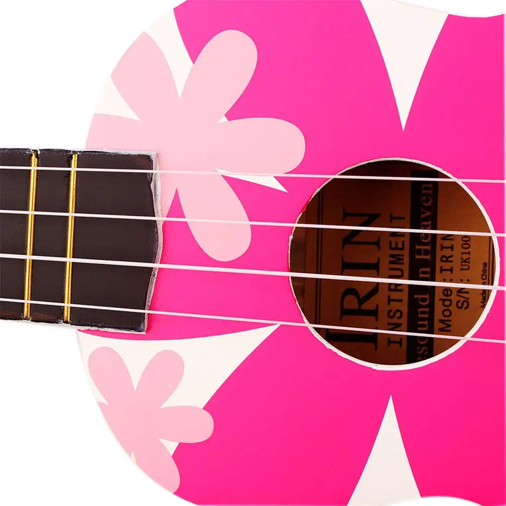 21 дюймов Гавайские гитары укулеле красивый цветочный узор липа Ukelele 4 струны инструмент с сумкой ремень струна Capo