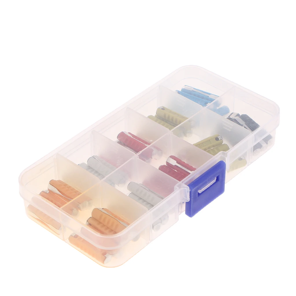 50Pcs European Car Fuses Torpedo Type Auto Fuse Assortment Kit 5A-30A