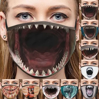 

маска Cosplay Mask/Ear Holder Rope Funny Print Outdoor Face Mask masque Reusable Masks Washable Cloth Mask mascarillas #J7
