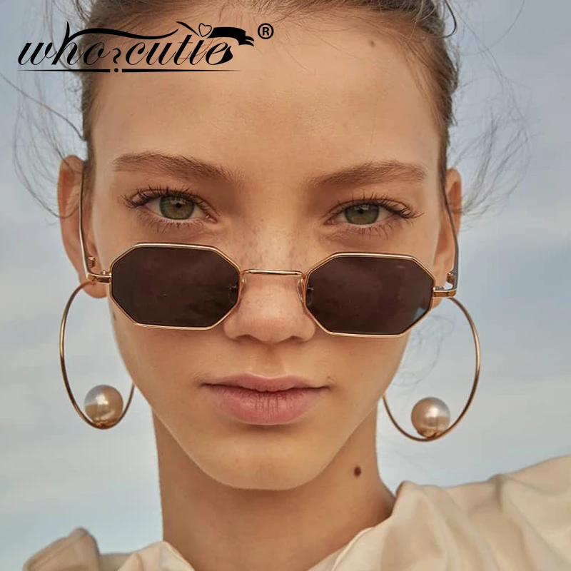 Gafas de sol de moda Vintage 2019, gafas de sol 90s marco poligonal pequeño de marca de diseñador, gafas de sol para mujer S115 a la moda|Gafas de sol para