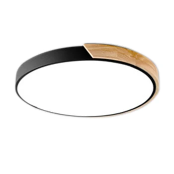 

30cm Led Ceiling Light Nordic Style Round Bedroom Ultrathin Home Decoration Indoor Corridor 18W Modern Wooden Panel Kids Room