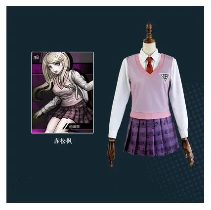 Аниме данганронпа V3: Killing Harmony Iruma Miu Harukawa Maki Momota Kaito униформа для косплея H - Цвет: Akamatsu kaede