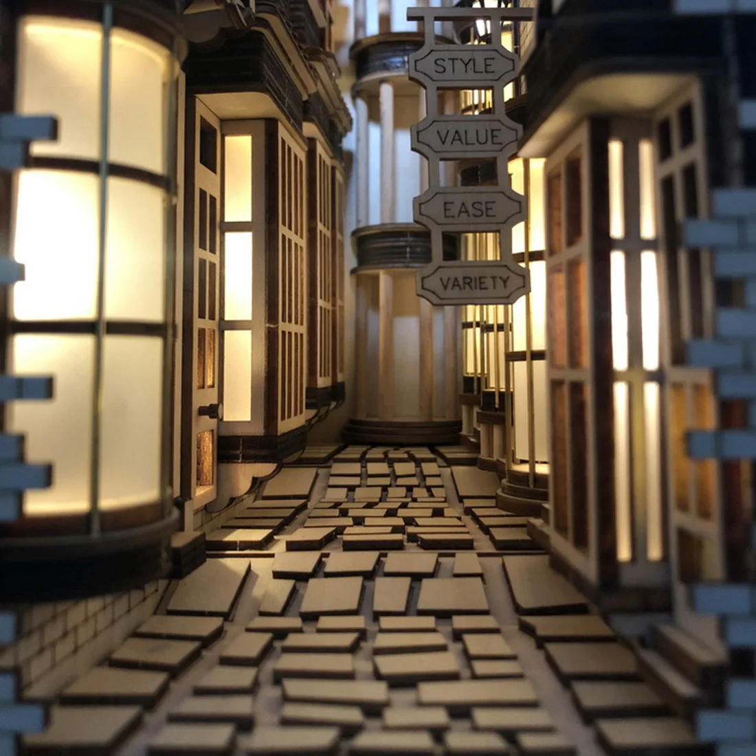 Уличный книжный шкаф в японском стиле с задней полосой 3D сборная деревянная