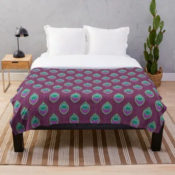 

Peacock Magenta Throw Blanket Soft Sherpa Blanket Bed Sheet Single Knee Blanket Office Nap Blanket