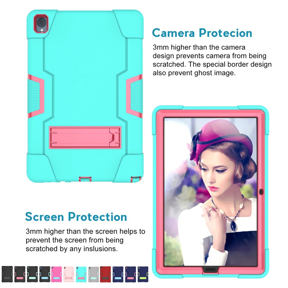 Hybrid Armor Kickstand Silicon Tablet Case on For Huawei Mediapad M6 2019 Media Pad 10.8 inch Stand Shockproof Cover Funda Coque