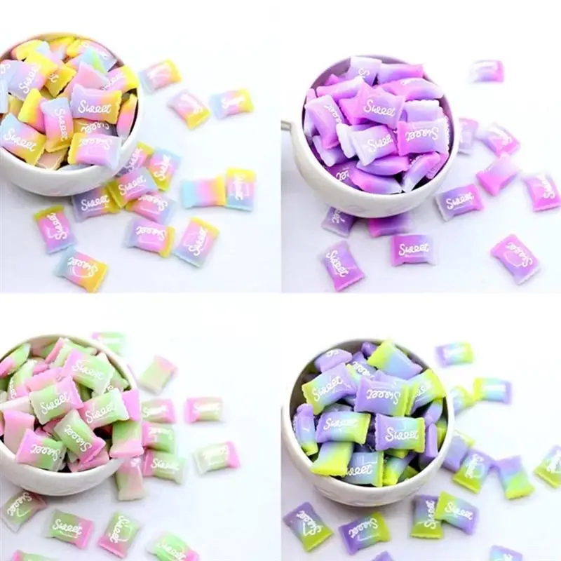 Simulation Sweet Candy Craft Phone Shell Accessories Pencil Case Decoration DIY Hair Accessories for Kids Girls(Random Color