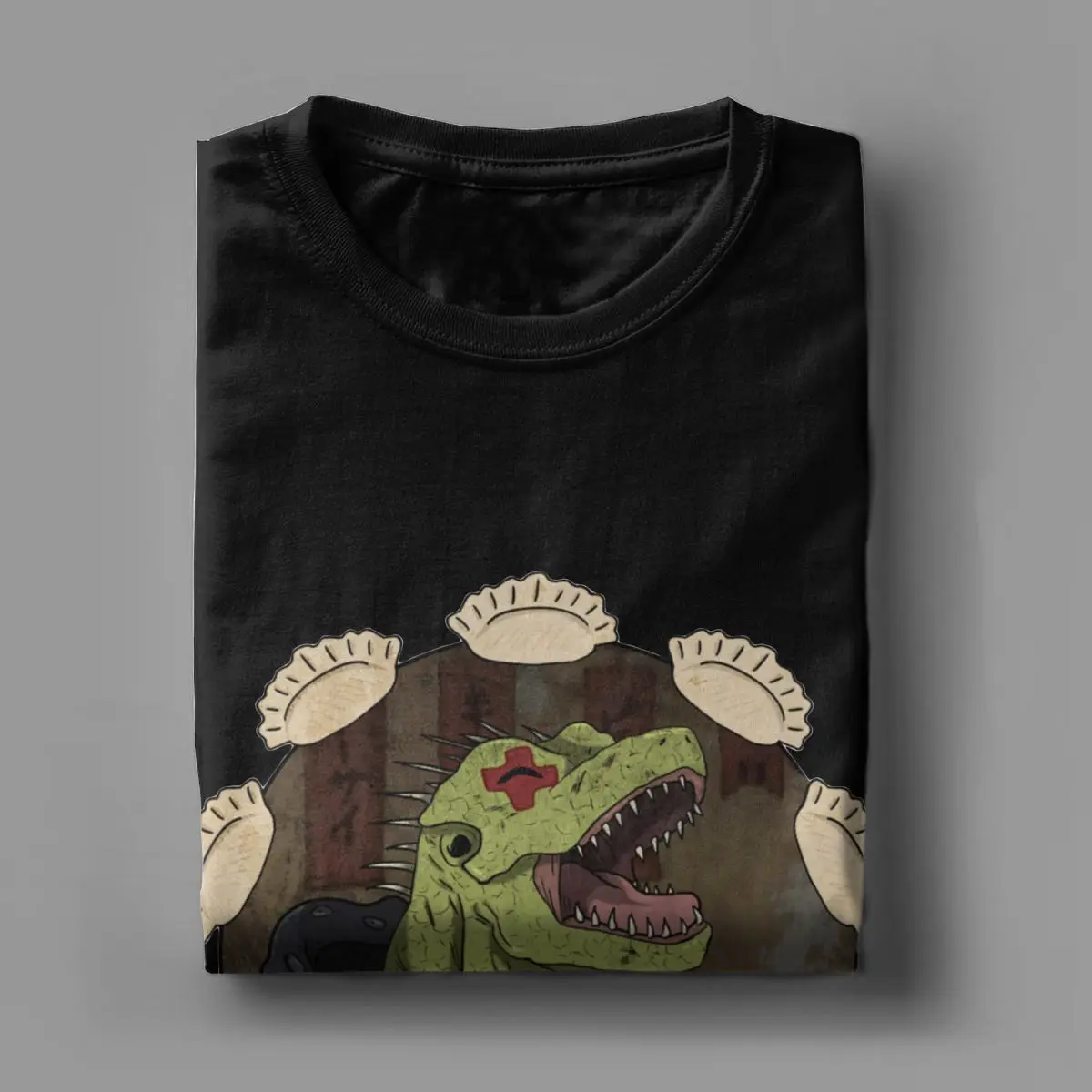 Hungry Bug Gyoza Anime Gothic T-Shirts for Men - 100% Cotton Short Sleeve Tee, Large Size