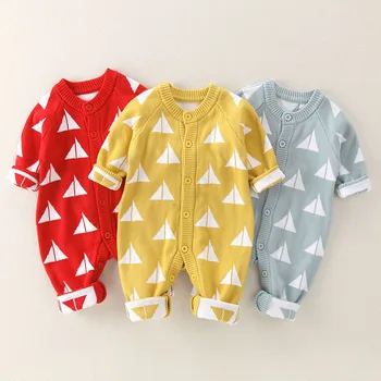 

2020 Autumn Baby Romper for Newborn Girl Boy Clothes Infant Jumpsuit Overalls Knitted Baby Girls Rompers Infant Clothing