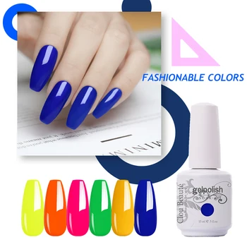 

Clou Beaute Neon Gel Nail Polish Varnish Solid Color Semi-Permanent UV LED lamp Manicure Paint Mixed Nail Polish