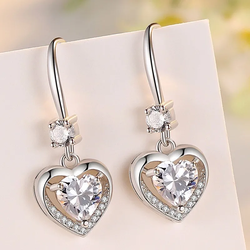 Elegant White Heart Love Shaped Crystal 