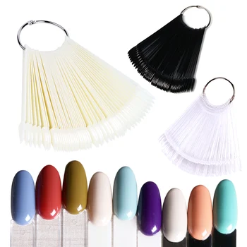 

50pcs False Nail Tips Clear Fake Nail Art Palette Display Board Practice Gel Nail Polish Color Chart Tool Acrylic Manicure