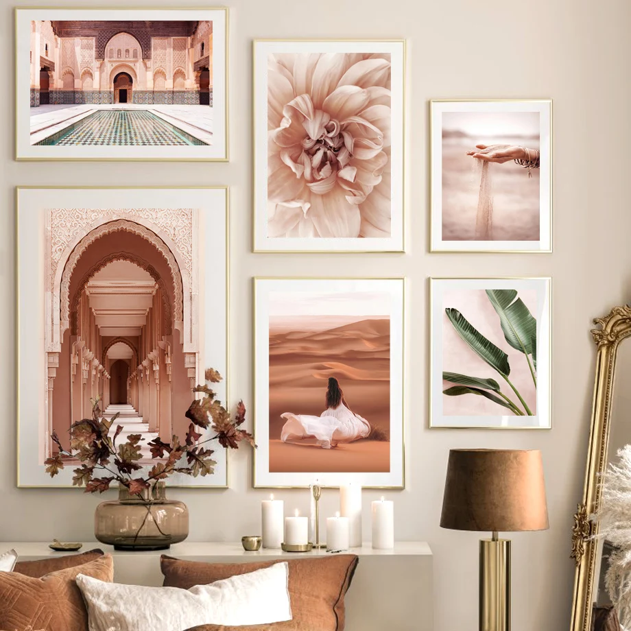 Morocco-Marrakech-Archway-Sand-Flower-Leaf-Plants-Nordic-Poster-Wall-Art-Print-Canvas-Painting-Decor-Pictures (2)