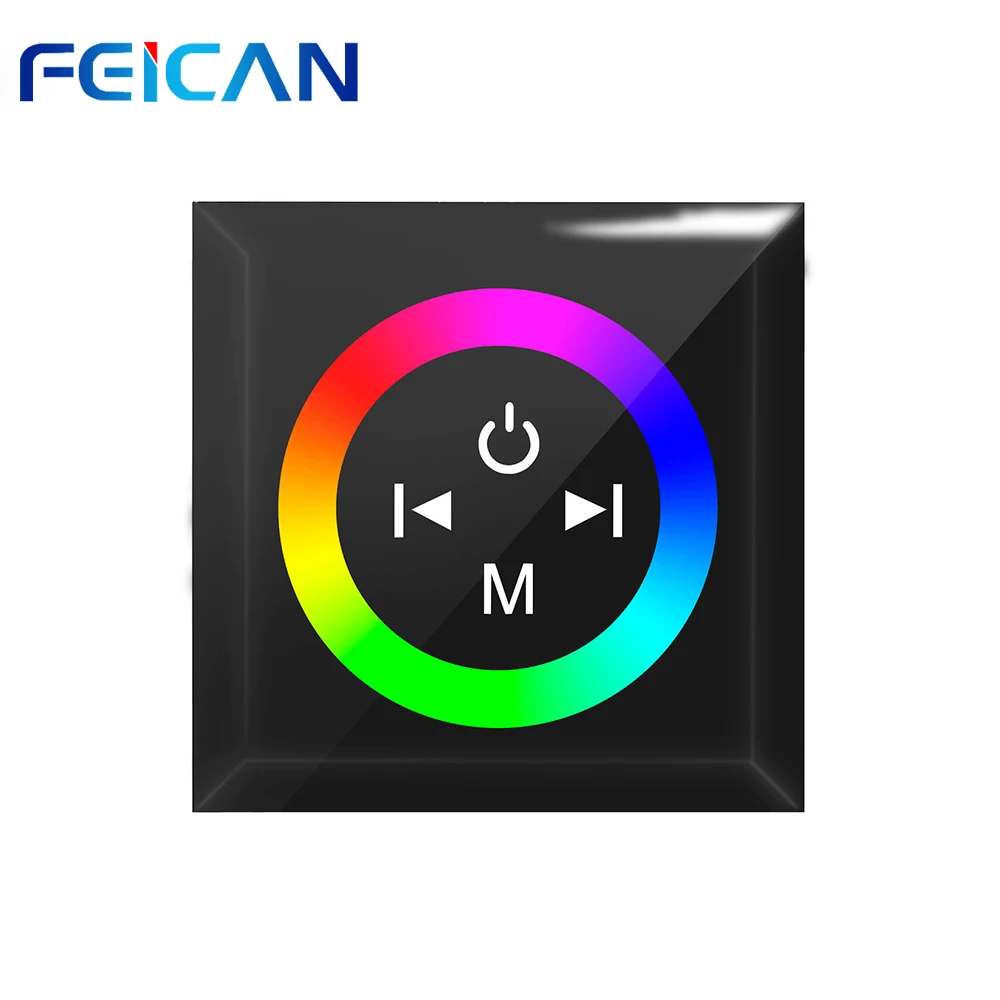 

FEICAN DC12-24V 12A Wall mount Touch Smart panel RGB Full Color LED Controller LED Dimmer For SMD 5050 3528 LED Strip Light