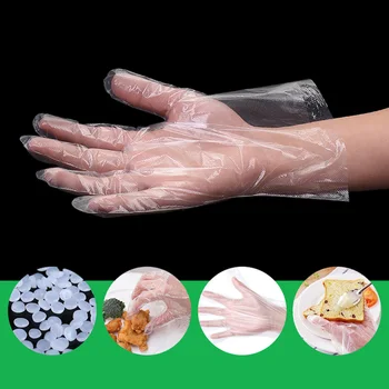 

Behogar 500/400PCS Disposable Plastic Gloves Oilproof Waterproof Anti-stain Gloves for Restaurant BBQ Kitchen Cleaning Cooking
