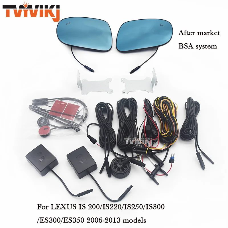 Outer Side rearview mirror blue glass Lens with Blind spot system For