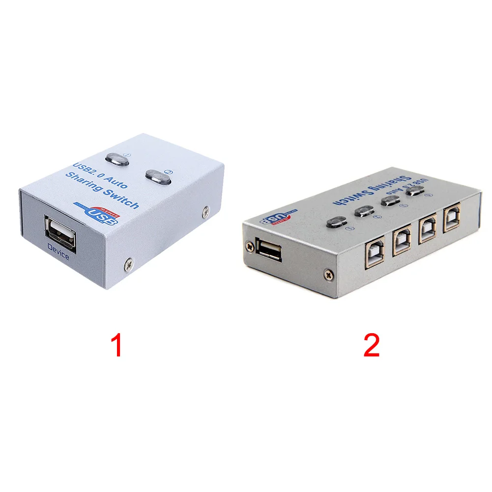 USB 2,0 электронные аксессуары компактный разветвитель сканер металлический принтер адаптер общего доступа ПК офисный компьютер переключатель устройства концентратор