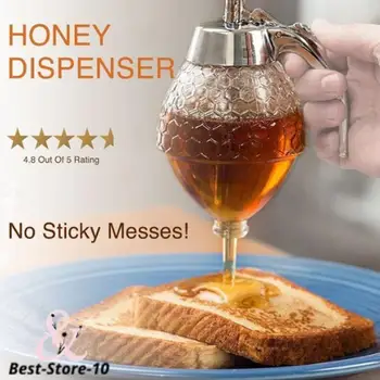 

200ml Creative Honey Syrup Dispenser Acrylic Pot Vintage Drip Dispenser Honey No Squeeze Bottle Container L7I4