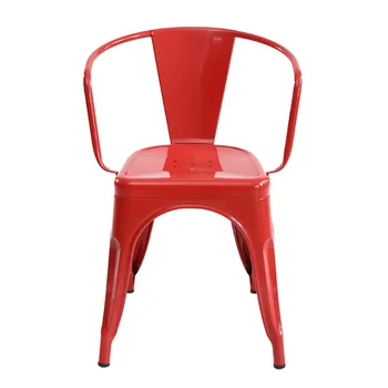 

Nordic dining chair Li Xian with the same backrest industrial wind circle home stool iron solid wood leisure armrest