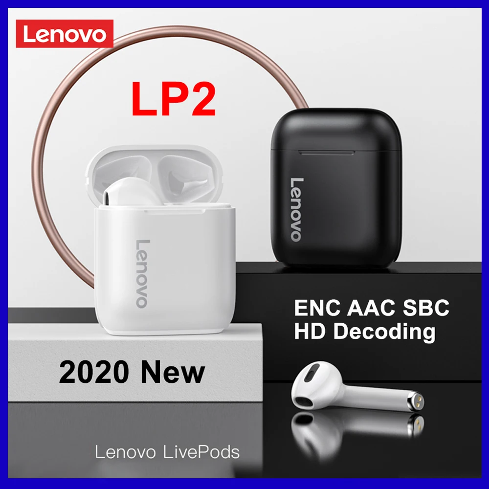 Lenovo LP2 TWS беспроводные BT HiFi наушники полу вкладыши спортивные водонепроницаемые