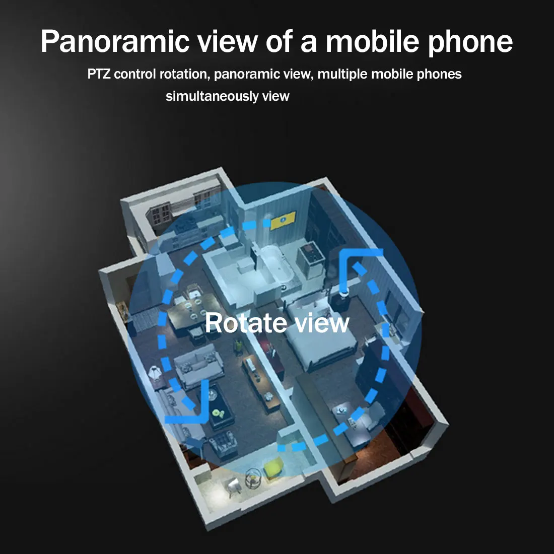 1080P HD ip-камера 2MP wifi 360 ° панорамная сетевая камера с функцией вызова в одно касание 3D навигация Поддержка нескольких пользователей для просмотра