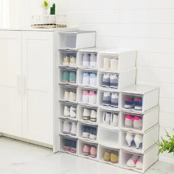 

Shoes Storage Boxes Large Thickened Transparent Shoe Bins Type Hard Plastic Simple Sneaker Organizer Home Storage Organization
