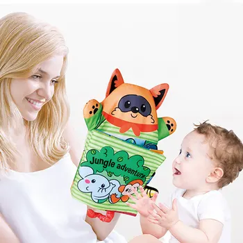 

Hand Puppet Tail Cartoon Animals Bear Three-dimensional Cloth books for early development of baby book toys for Childhood
