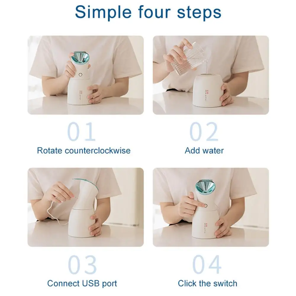 

Device Sprayer Facial Steamer Thermal Sprayer 520 Nanometer-Ion Steam Professional Household Face Spa Deep Cleaning Skins