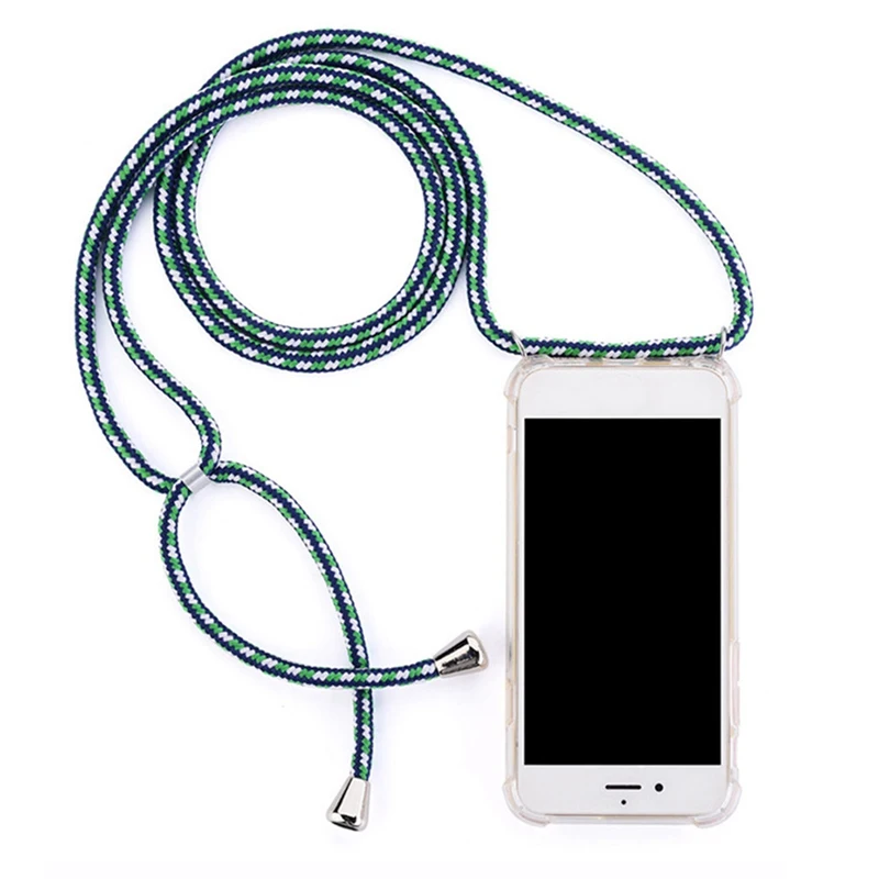 Чехол на шнурке для мобильного телефона для iPhone 7 8 Plus, четырехугольный противоударный ремешок на шею для телефона, ожерелье, мягкий ТПУ чехол для телефона