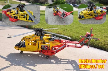 

New City Rescue helicopter Deformable fit technic city plane model building blocks bricks diy Toy gift boys kids