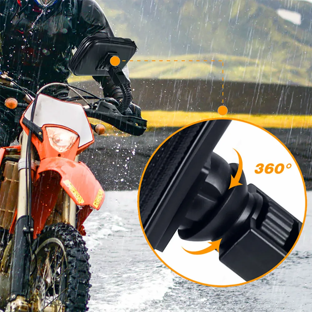 Touch Screen Motorcycle Phone Holder Bags Waterproof Phone Bag Case  Rearview Mirror Mounted Cellphone Holder For Scooter E-bike - AliExpress