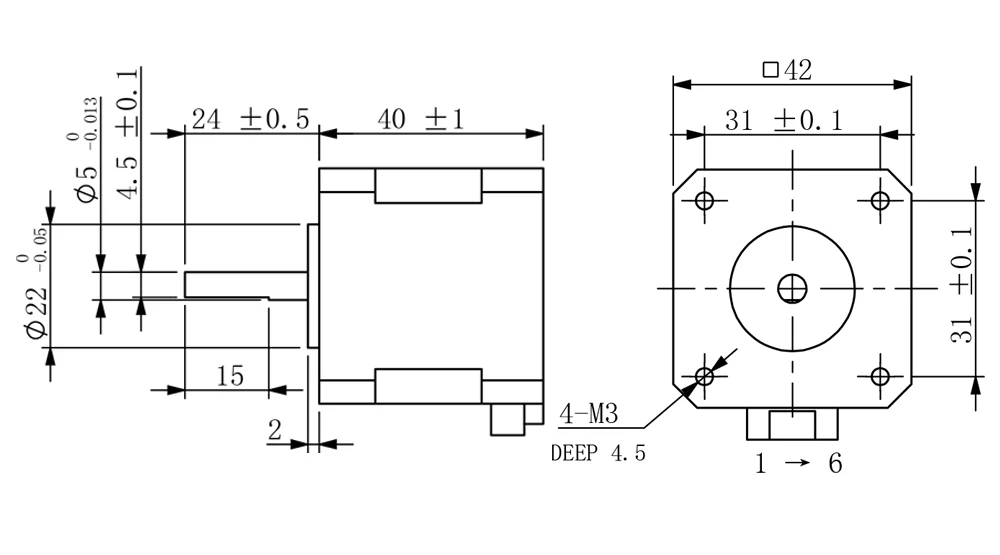cloudray nema 17 0.42n. m 1.7a para a impressora 3d cnc xyz