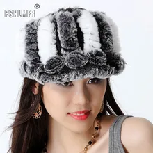 Женские зимние шапки, модная новинка, розовая вязаная шапка из натурального меха кролика Рекс, шапка в стиле хип-хоп