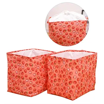 

Folding Laundry Hamper, Cute Strawberry Print Dirty Clothes Sorter Storage Bin with Handles