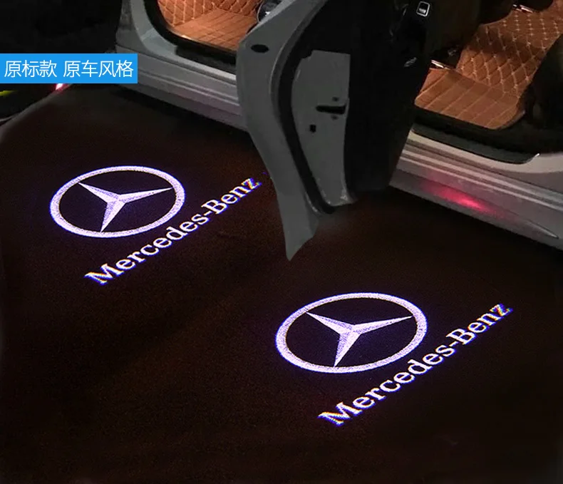 2 шт. светодиодный светильник для двери автомобиля для Mercedes Benz W205 W176 W246 W242 GLA W212 AMG E A B C ML класс лазерной лампы проектора