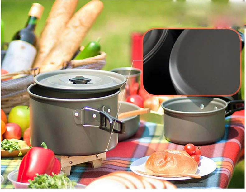 Oxidação da Liga de Alumínio Pote de Mesa ao ar Panelas de Camping Pote Pendurado Difícil Livre Caminhadas Piquenique Pan Pot Selvagem Suprimentos 4l 6 High Quality Esporte e Lazer
