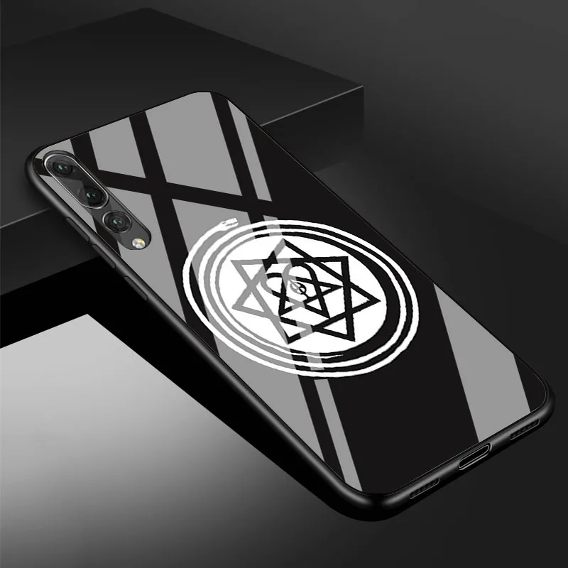 Модный чехол для телефона с логотипом Heartagram из закаленного стекла для huawei P20 P30 lite P20 P30 PRO MATE 20 lite 20 PRO Honor 10 - Цвет: B19072409-07.jpg