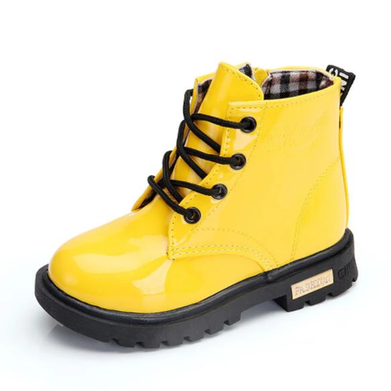 

NEW 2019 Girls Leather Boots Boys Shoes Spring Autumn PU Leather Children Boots Fashion Toddler Kids Boots Warm Winter Boots