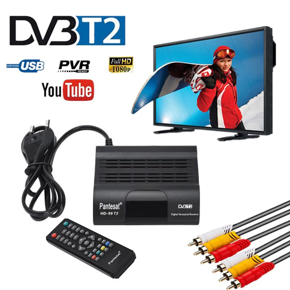 ТВ тюнер DVBT2 Full HD цифровой приемник приставка DVB C IP TV M3u Youtube русская ручная