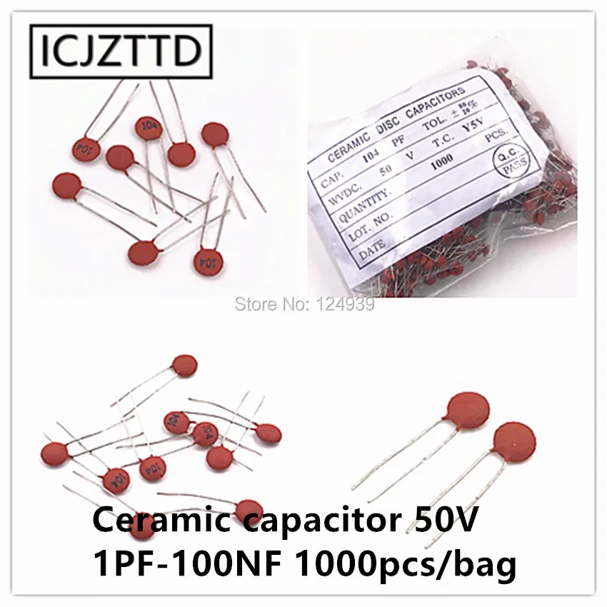 1000PCS Ceramic Disc Capacitors 50V 153 15nF 0.015uF