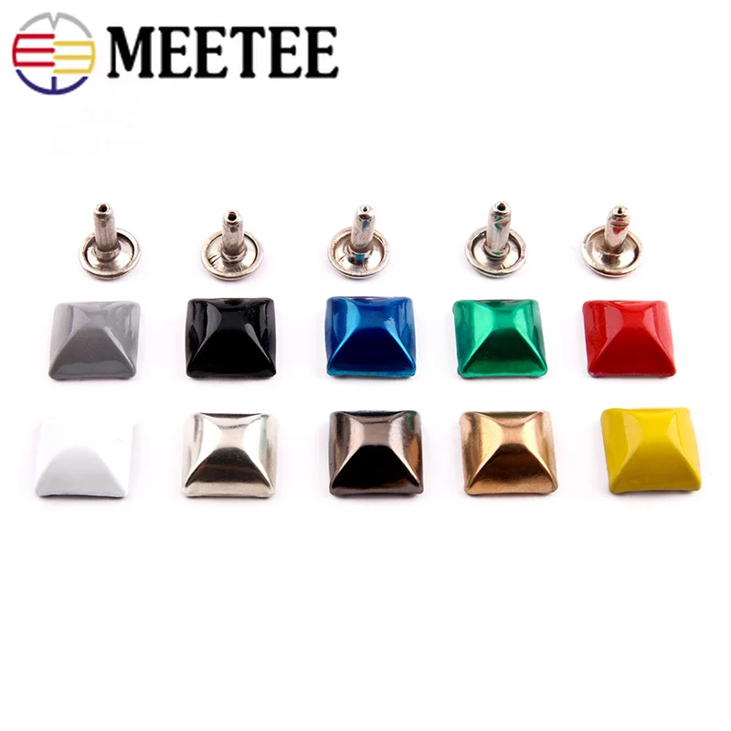 Meetee 10set Square Rivets Buckles Double-sided Mushroom Nail Snap Buckle DIY Hand-stitched Patchwork Leather Crafts Accessories | Дом и сад