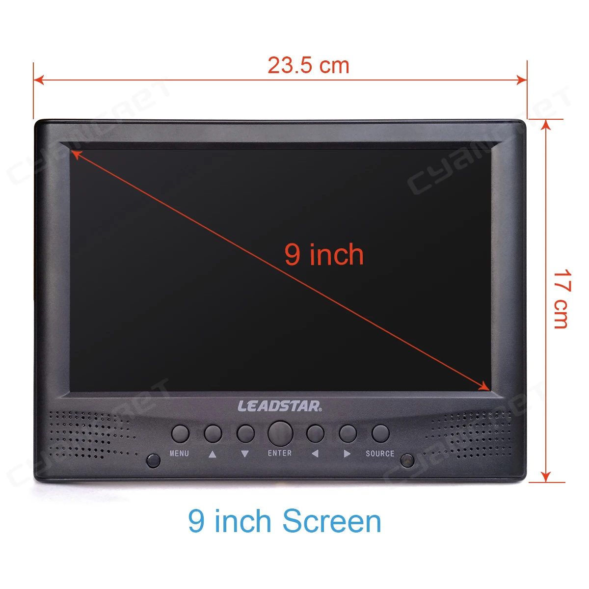 리드스타 DVB-T2 휴대용 TV ATSC tdt 9인치 디지털 및 아날로그 텔레비전 전면 스피커 미니 소형 차량용 TV H.265 AC3 지원