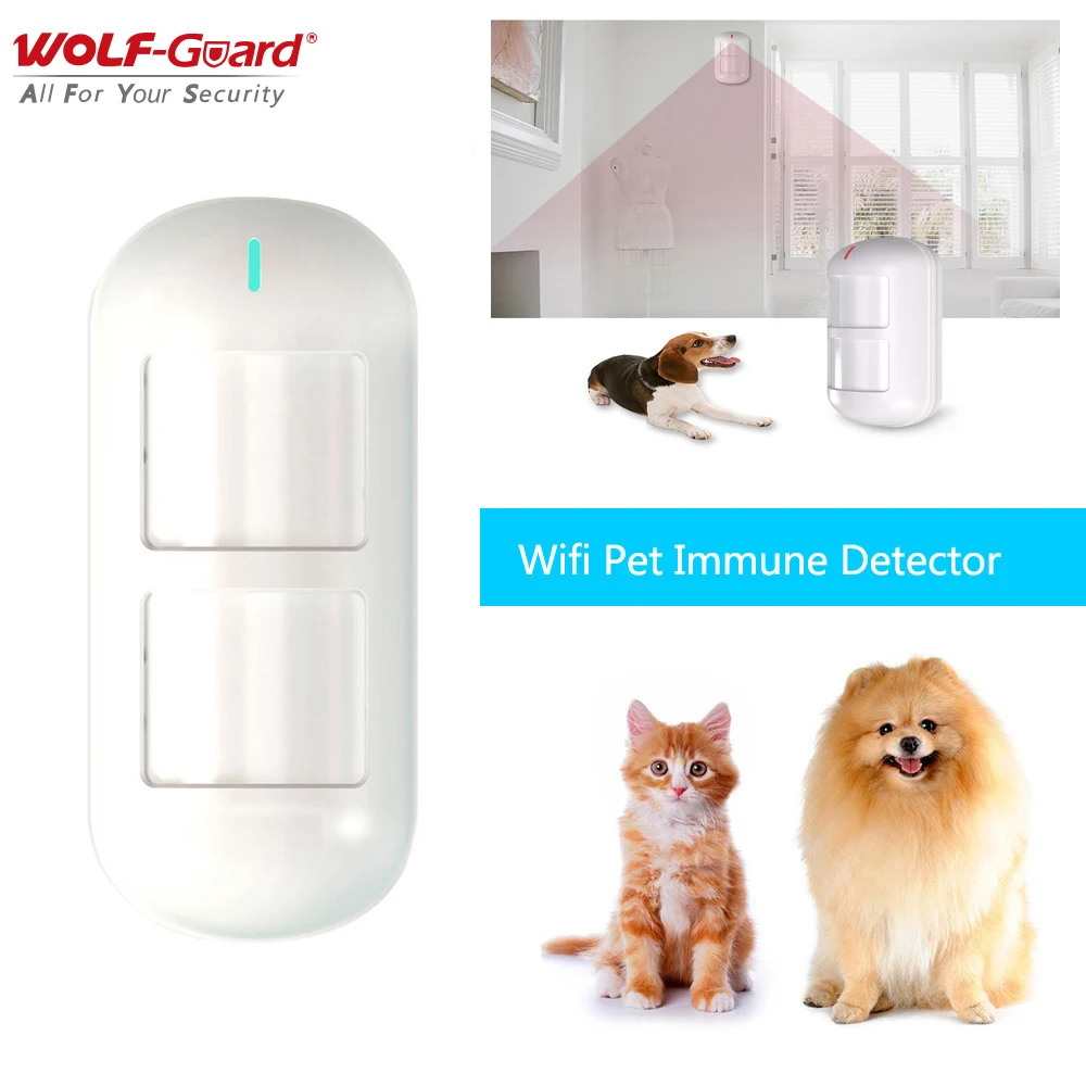 3Pcs Wolf-Guard Tuya Wireless Wifi Detector Smart Dual Pet Immune PIR Sensor Home Alarm Compatible with Alexa & Google App |