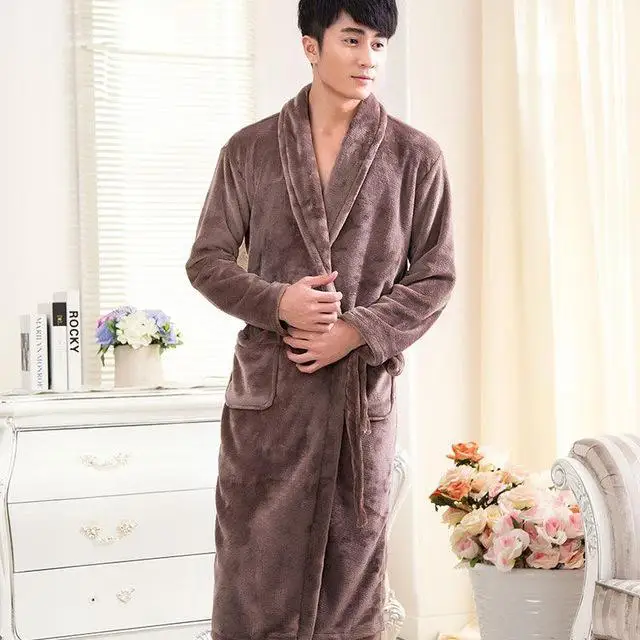 Повседневное мягкий халат одежда для сна фланелевая Для женщин теплый халат кимоно из кораллового флиса, ночная рубашка, для влюбленных, домашняя одежда, одежда для сна - Цвет: Men 6