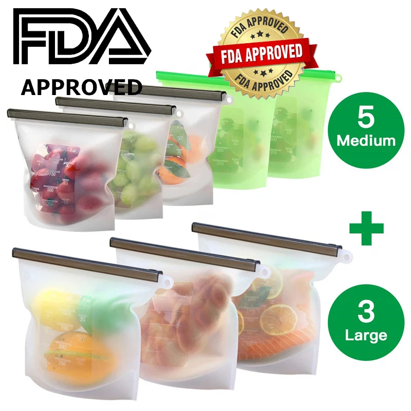 

RASABOX - Reusable Silicone Food Storage Bag, Sandwich Storage Bags, for Snacks, Freezer, Airtight Seal, Dishwasher Safe