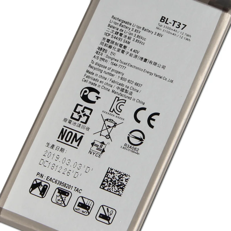 Original Replacement Battery BL-T37 For LG V40 Q8 Stylo4 Q710 Authentic Phone Batteries 3300mAh