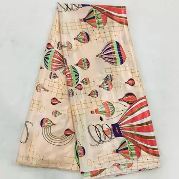 

African Lmitated Satin Silk Fabric 2020 Latest Nigerian Silk Wax Fabric Ribbon Silk Material For Women Dress 5yards