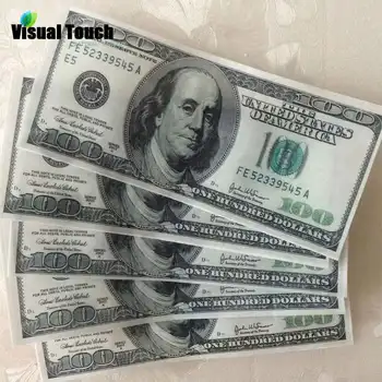 

Visual Touch 50pcs Set 100-Dollar-Bill Edible Glutinous Wafer Rice Paper Cake Cupcake Toppers Birthday Wedding Cake Decoration