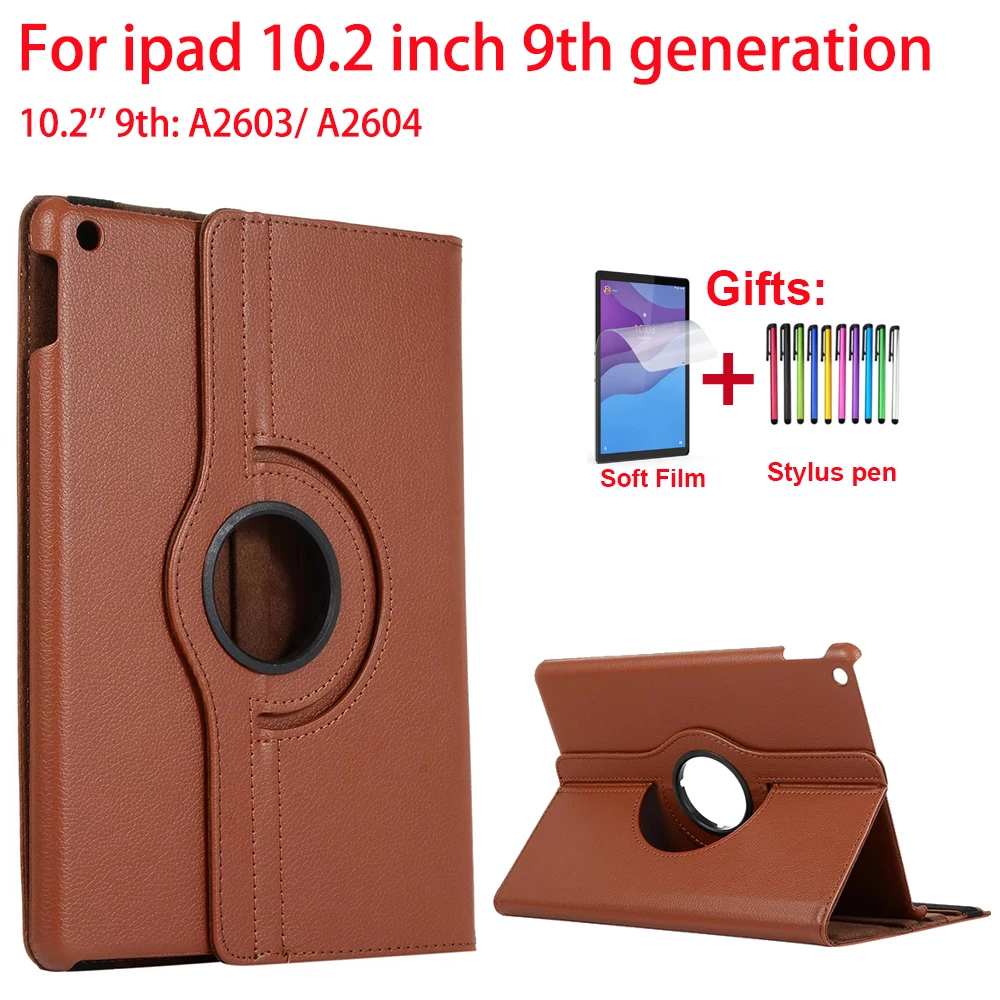 Вращающийся на 360 градусов Чехол-книжка из искусственной кожи для Apple iPad 9-го